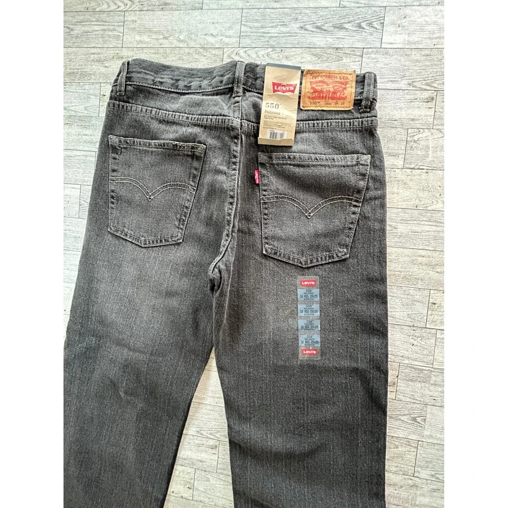 Levis‎ 550 Relaxed Fit Tapered Leg Jeans Smoke Monster Grey Black 29x29 NWT